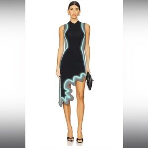 Brooklyn Wavy Asymmetrical Dress in Black Size Small PH5 NWT